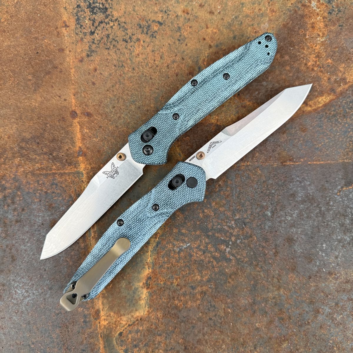 Benchmade Osborne Axis Lock Denim Micarta Scales 3.4